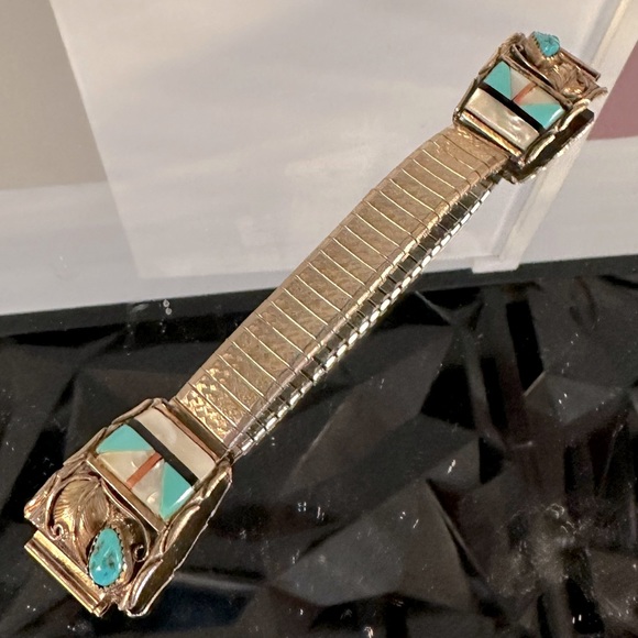 Vintage Accessories Vintage Upcycled Sterling And Turquoise Indian